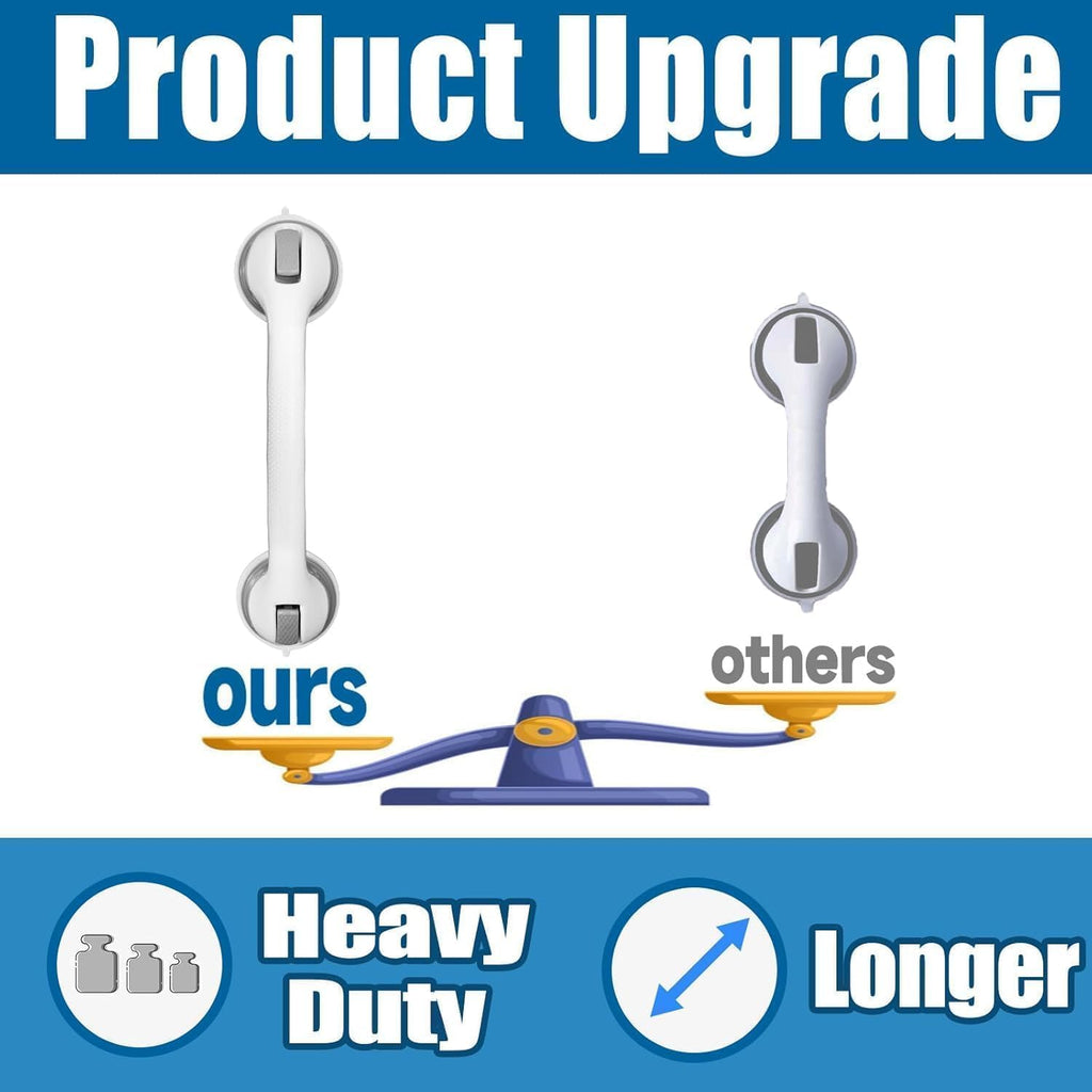 Shower Grab Bars for Seniors Suction Cup Shower Handles No Drilling

