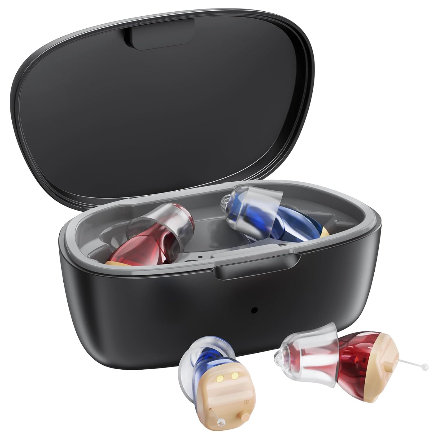 MEIMOUSE Rechargeable Hearing Aids for Seniors, In-Ear Noise Canceling with Volume

