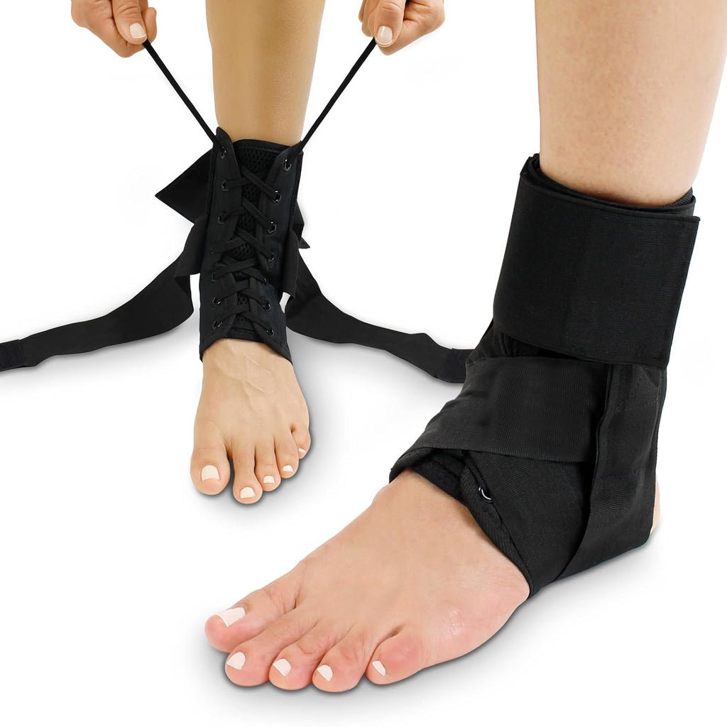 Vive Lace-Up Ankle Brace with Adjustable Figure-Eight Straps for Support

