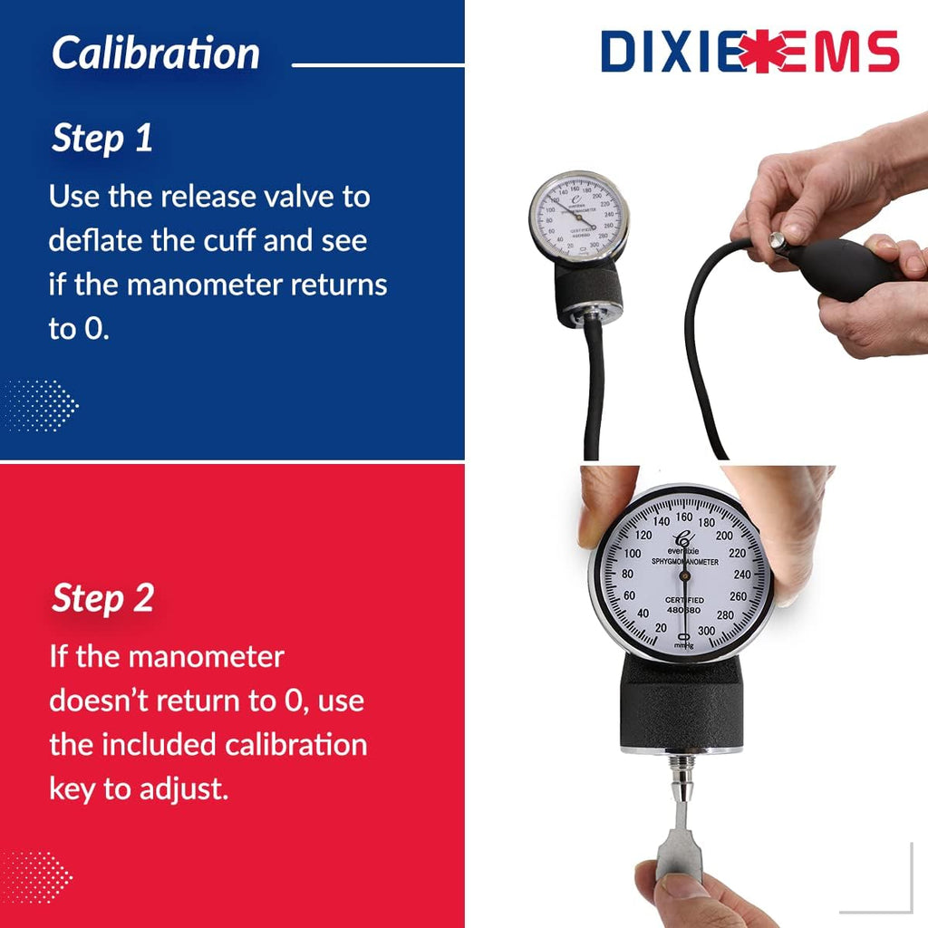 Dixie EMS Aneroid Sphygmomanometer Kit, Manual Blood Pressure Monitor Set with 5 Cuffs

