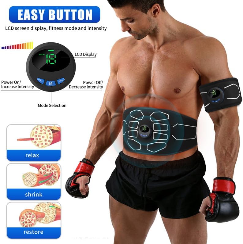 MarCoolTrip Electronic Muscle Stimulator Abs Trainer Belt for Fitness Workout

