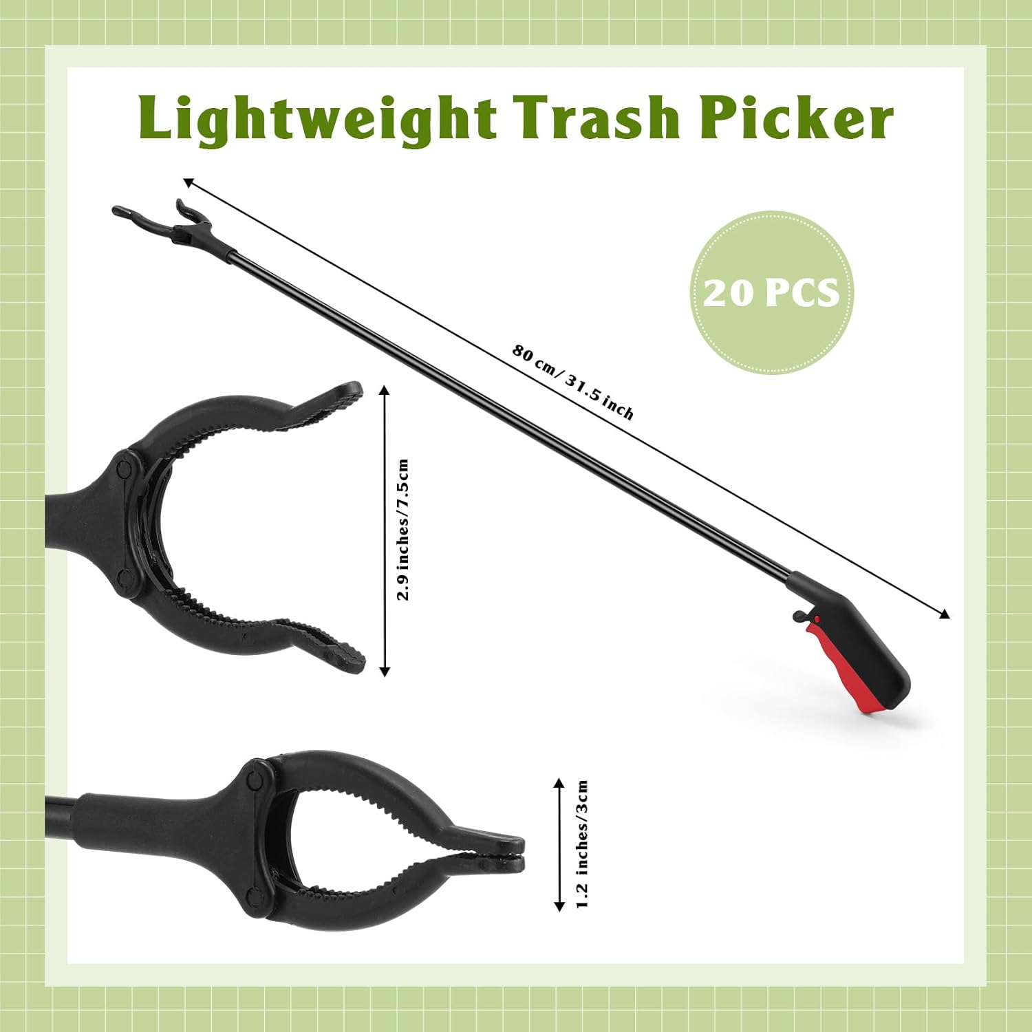 Norme Grabber Reacher Tool 31.5 in Long Handle Trash Picker for Elderly

