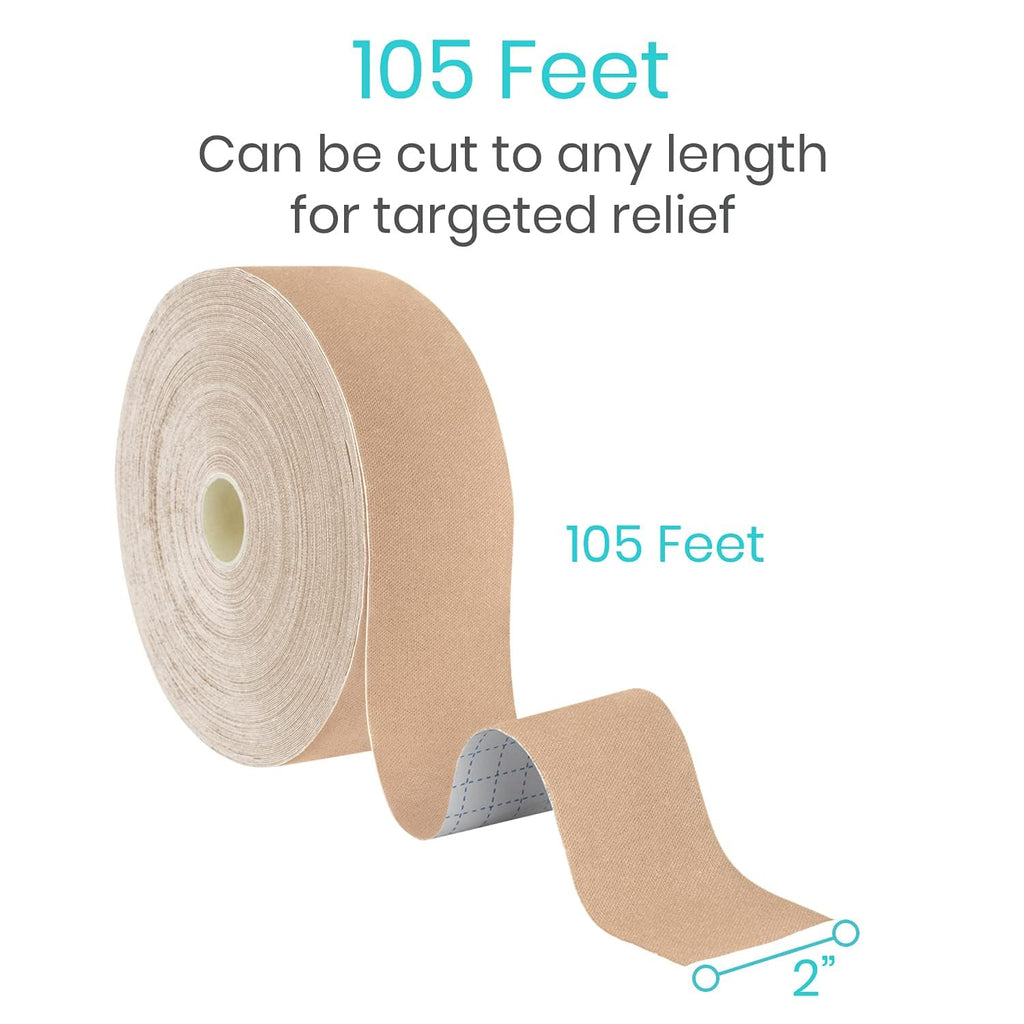 Vive Kinesiology Tape Roll, Water-Resistant Therapeutic Muscle Support

