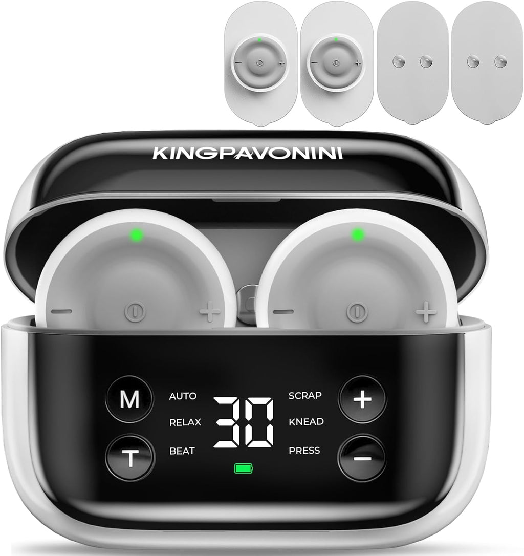 KingPavonini Wireless TENS Unit Muscle Stimulator with Dual-Channel, 30 Intensities (U13)


