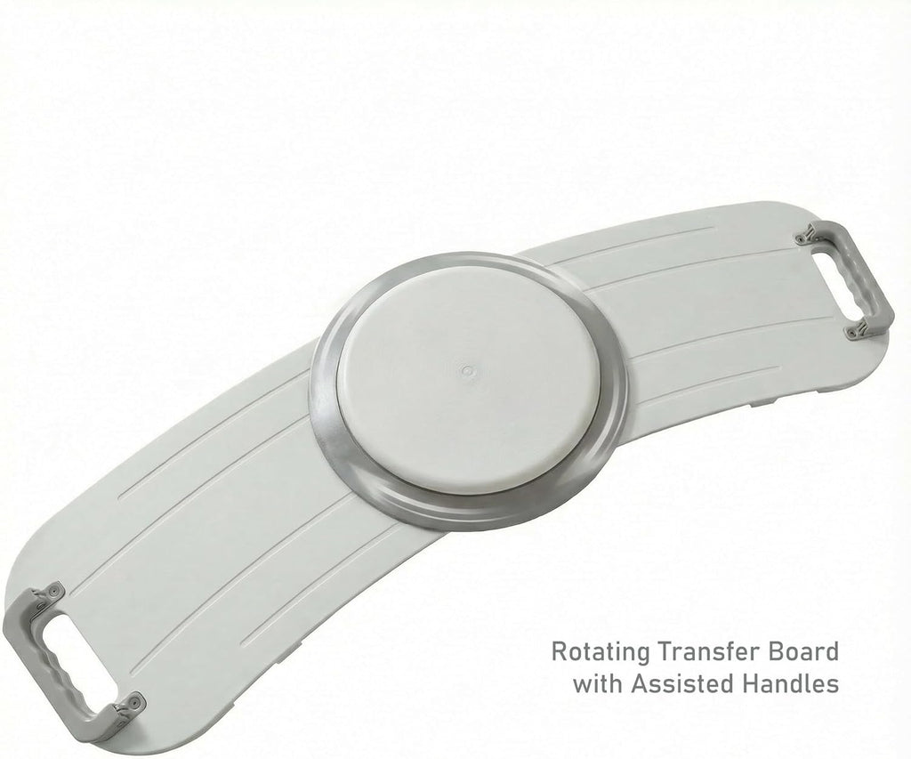 Rotating Transfer Board with Turntable and Dual Handles, Non-Slip Wheelchair Aid

