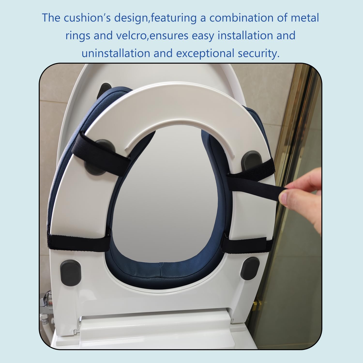 Toilet Seat Cushion with 2-Inch High-Density Foam, Microfiber Riser Pad

