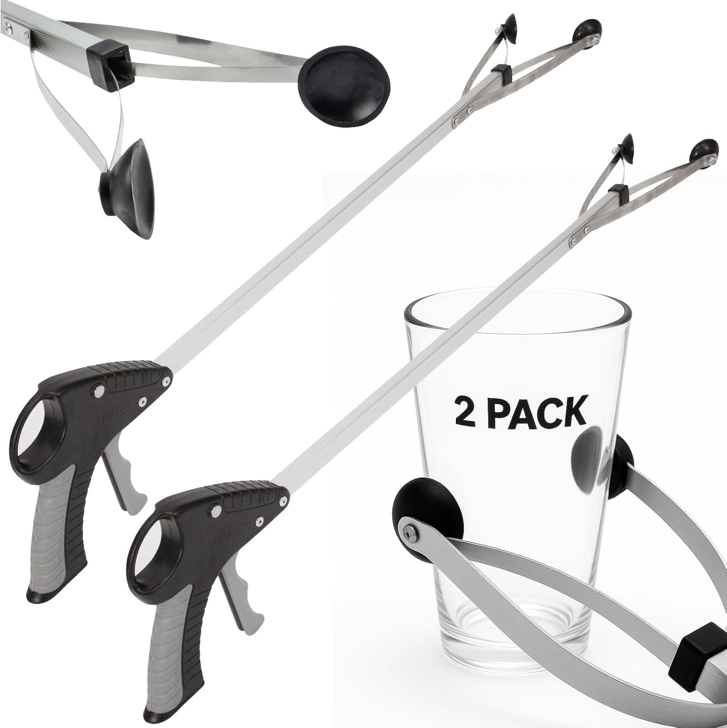 Vive Suction Cup Grabber Reacher Grabber Tool for Seniors, Extended Reach

