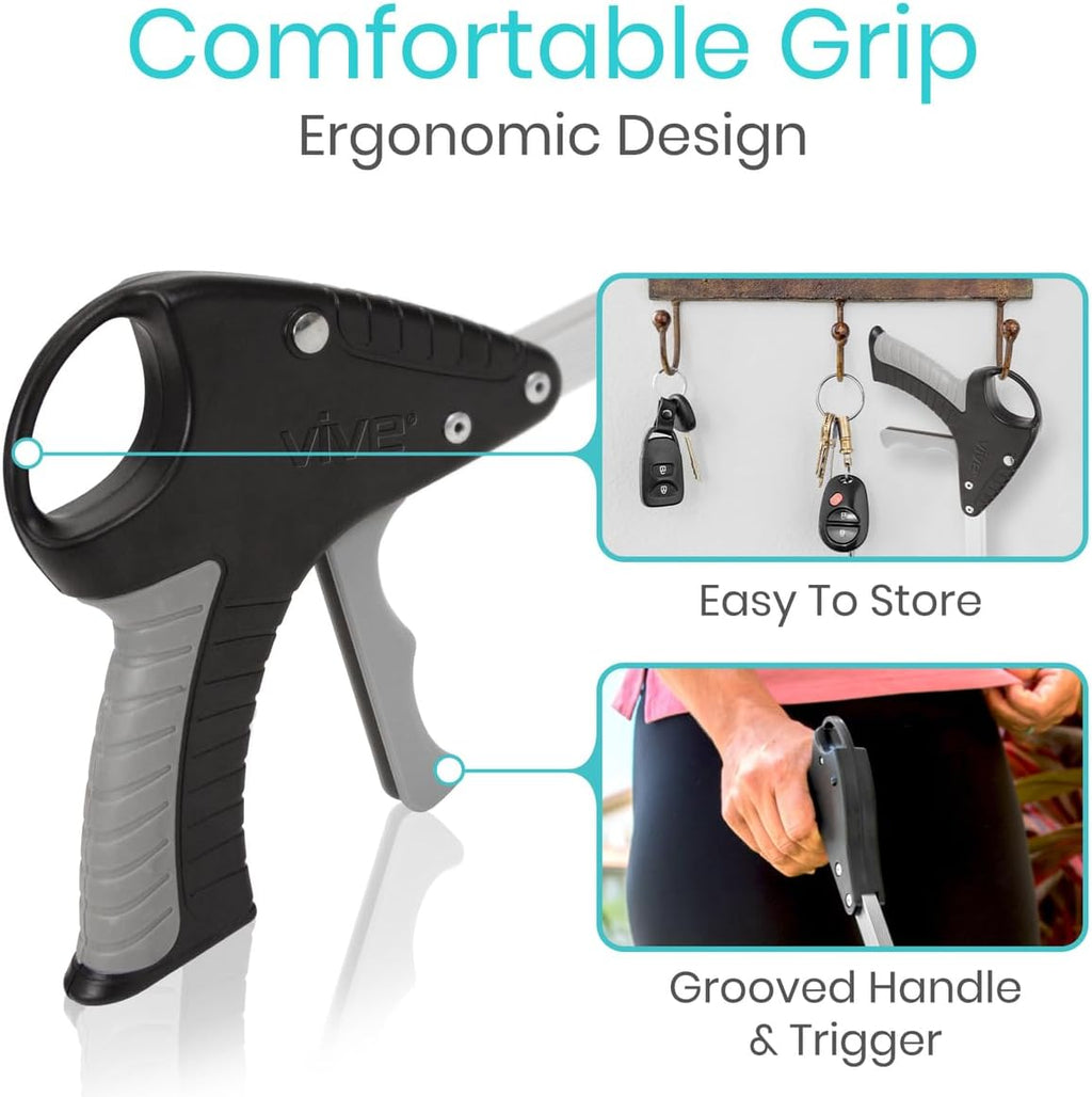 Vive Suction Cup Grabber Reacher Grabber Tool for Seniors, Extended Reach

