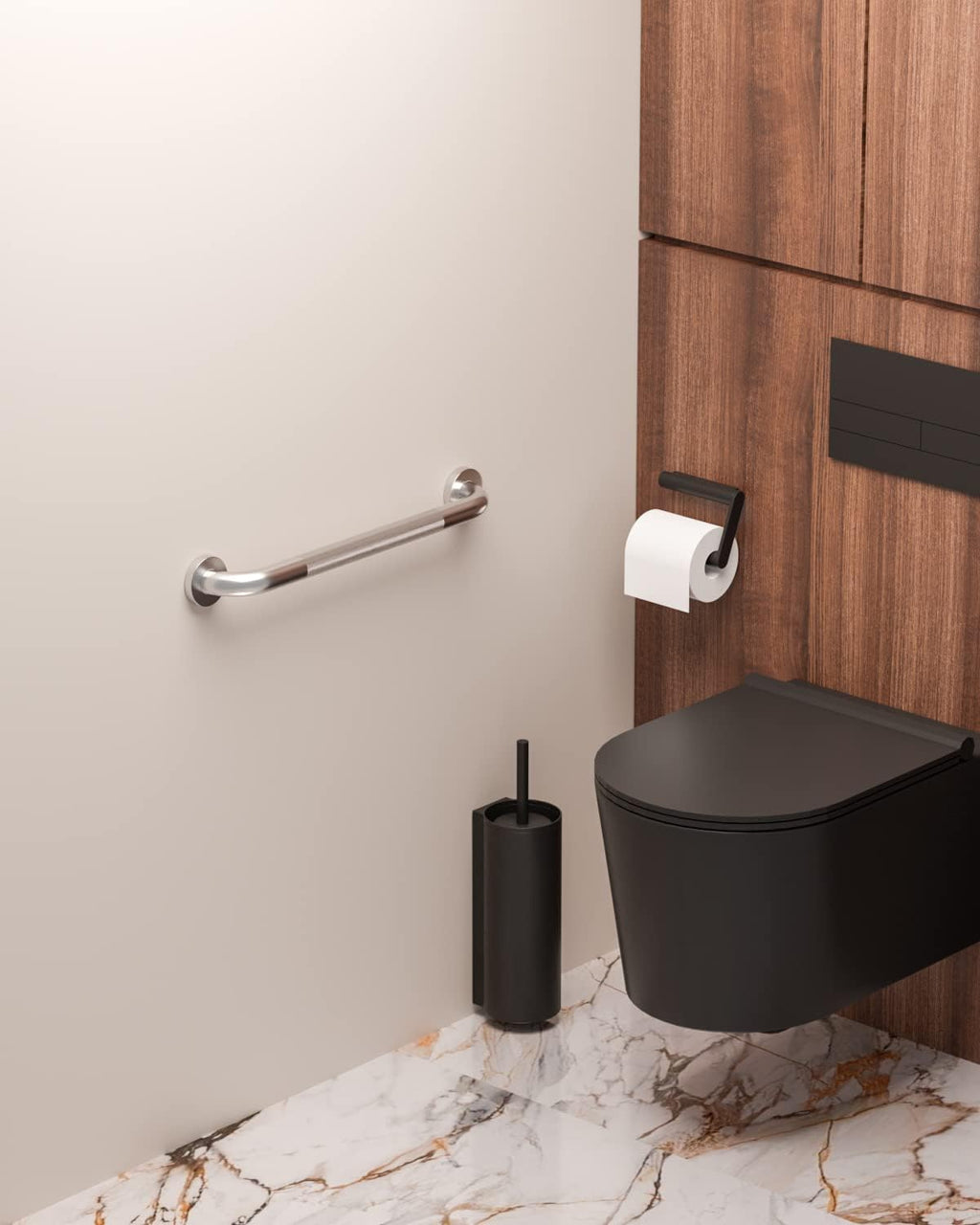 Munzong Anti-Slip Stainless Steel Shower Grab Bar, Knurled Bathroom Safety Handle


