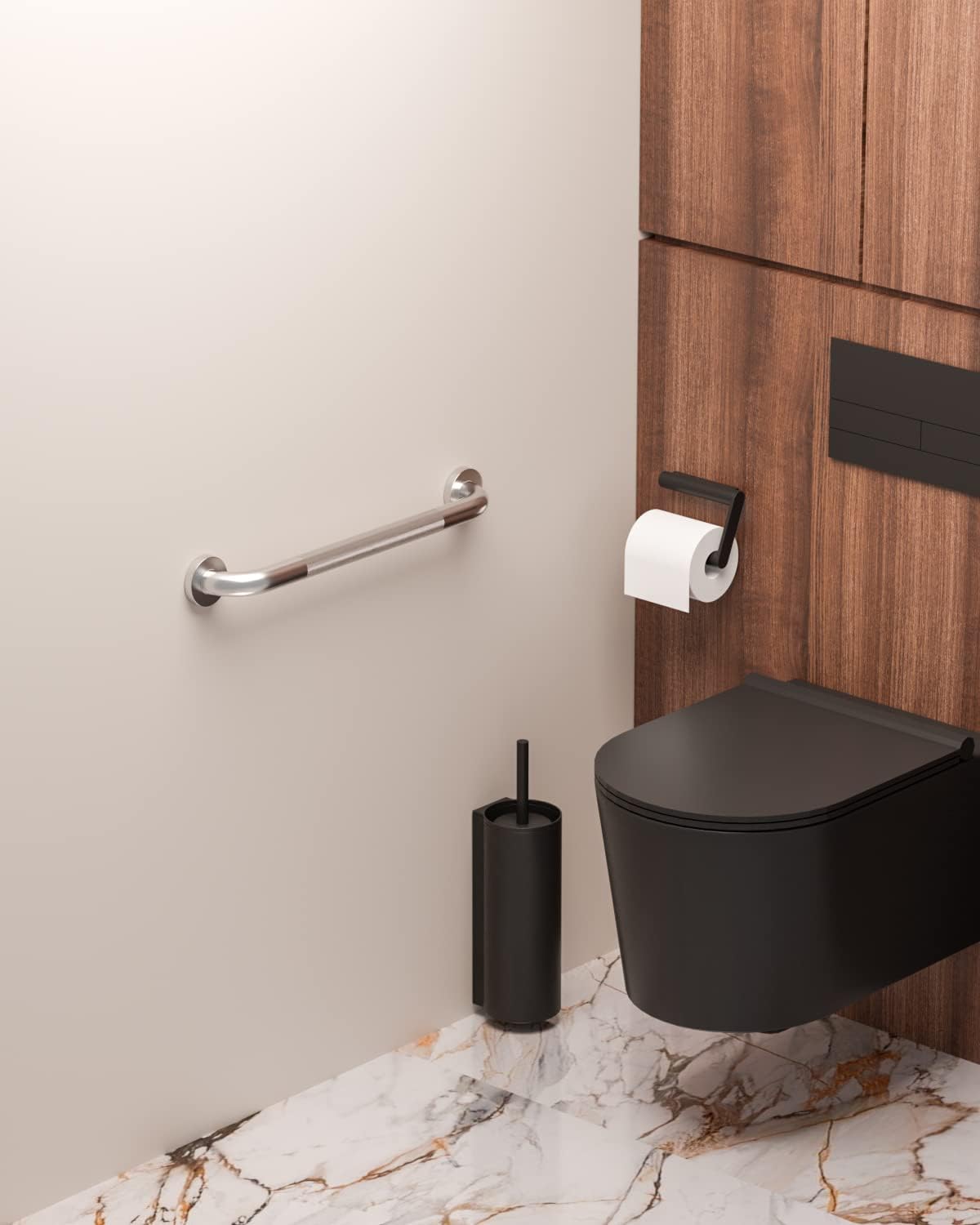 Munzong Anti-Slip Stainless Steel Shower Grab Bar, Knurled Bathroom Safety Handle

