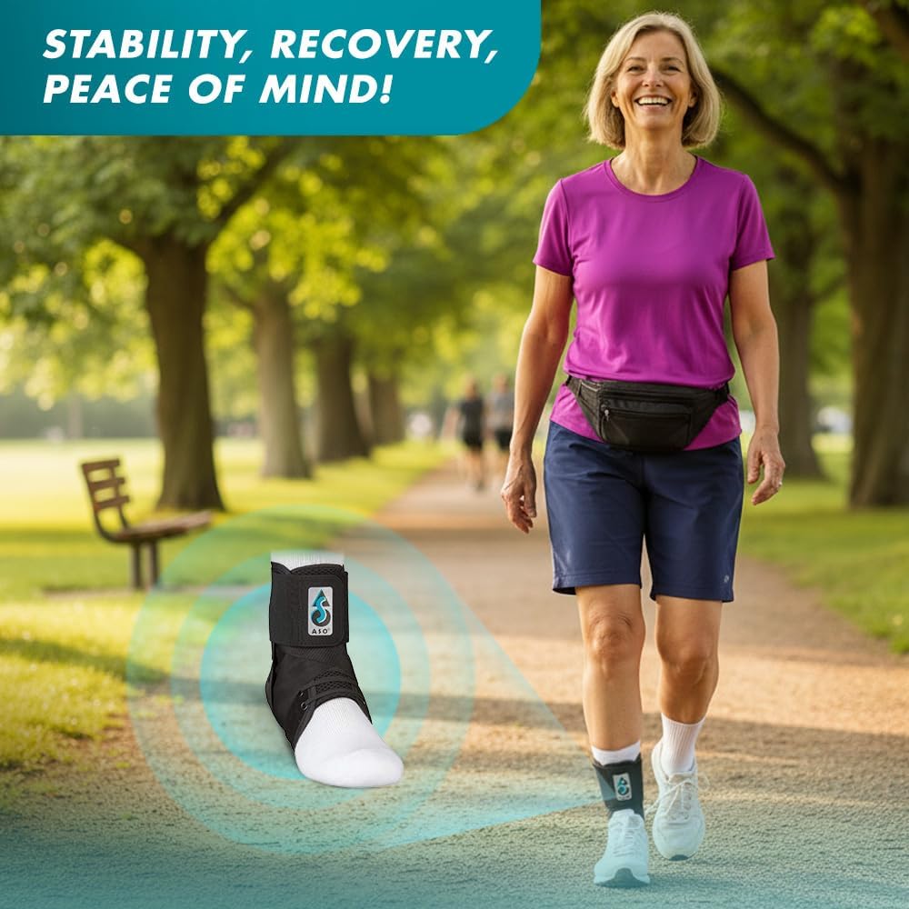 Med Spec ASO Speed Lacer Ankle Brace for Sprains, Peroneal Tendonitis Support

