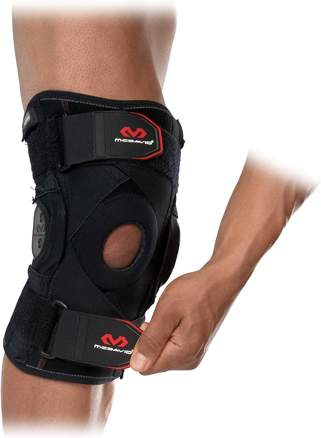 McDavid Hinged Knee Brace with Side Stabilizers, Compression Sleeve and Straps


