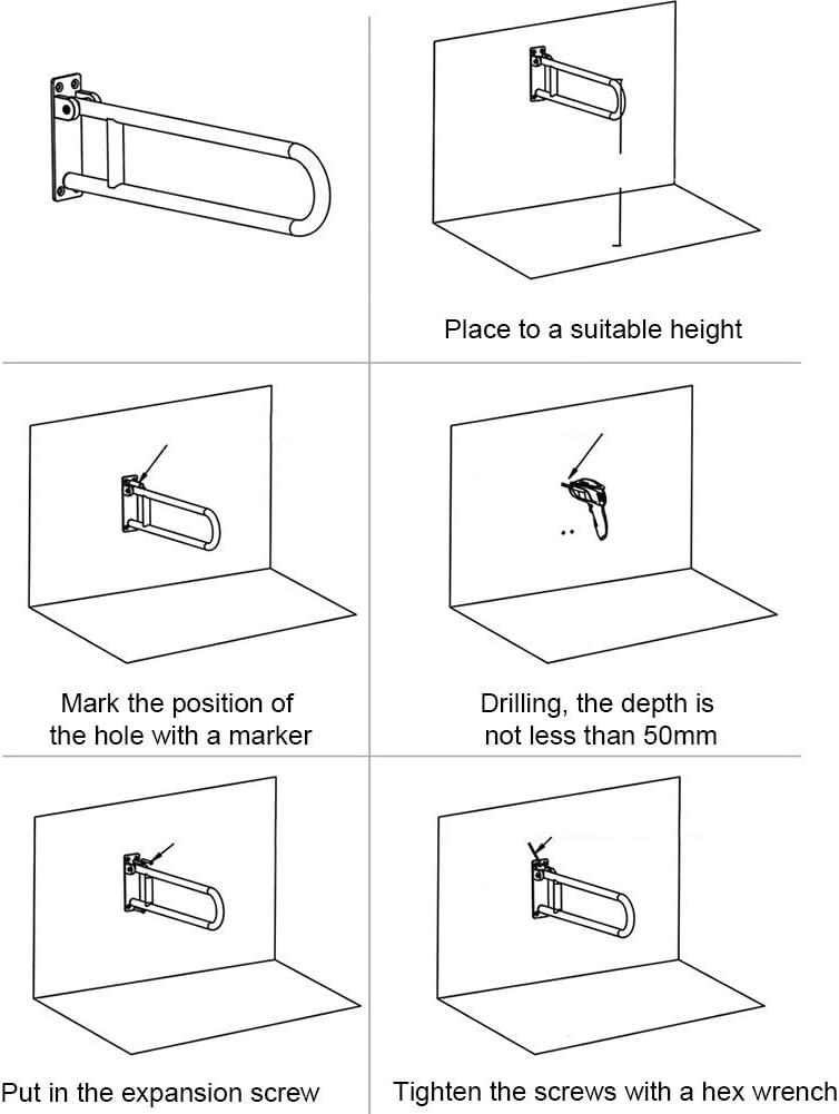 Handicap Grab Bar Rail 23.6 in Toilet Bathroom Safety Hand Support

