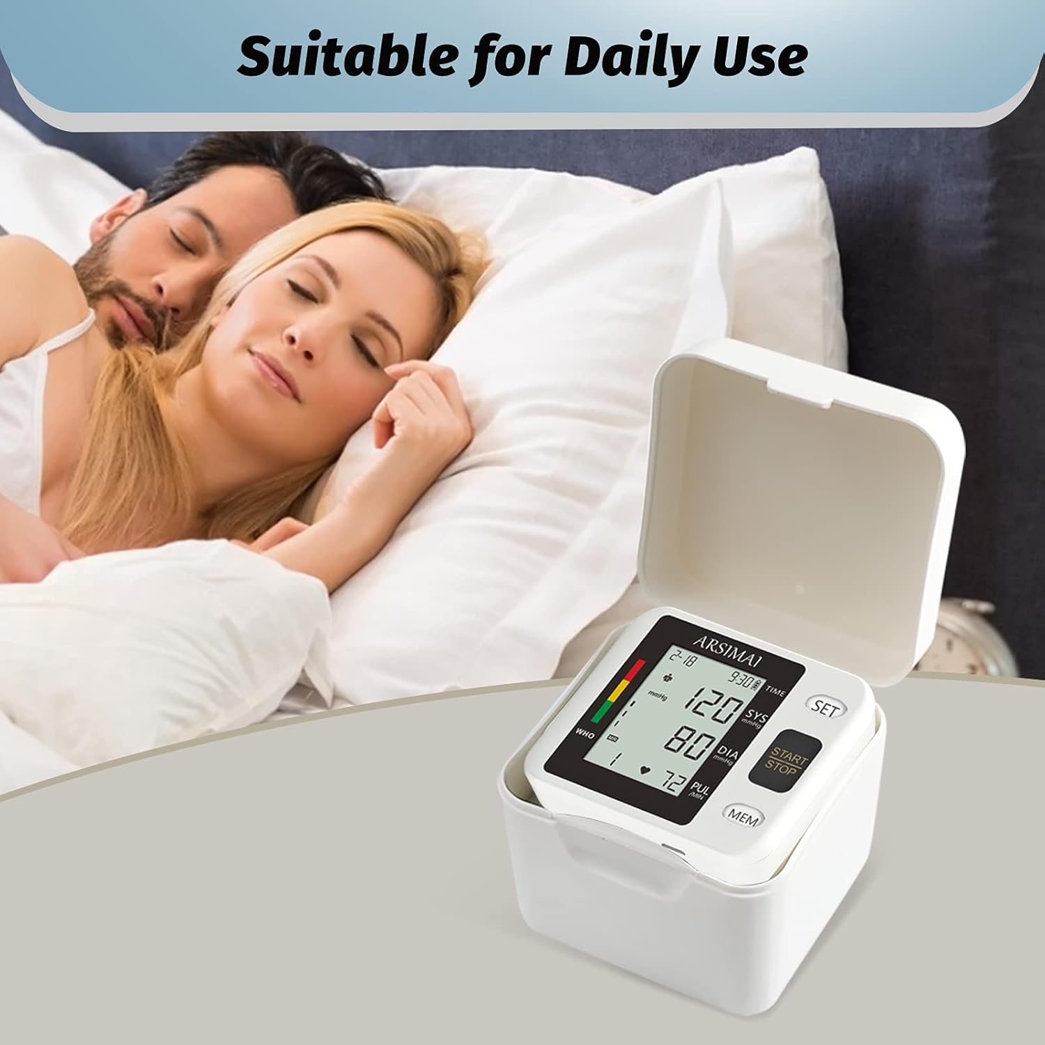 Automatic Wrist Blood Pressure Monitor with Large LCD and Irregular Heartbeat

