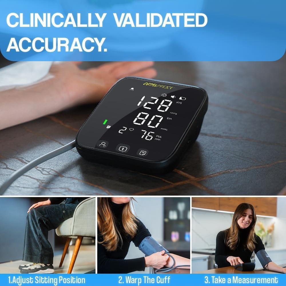 Blood Pressure Monitor for Home Use Upper Arm BP Machine with Dual-User Memory, XL Cuff

