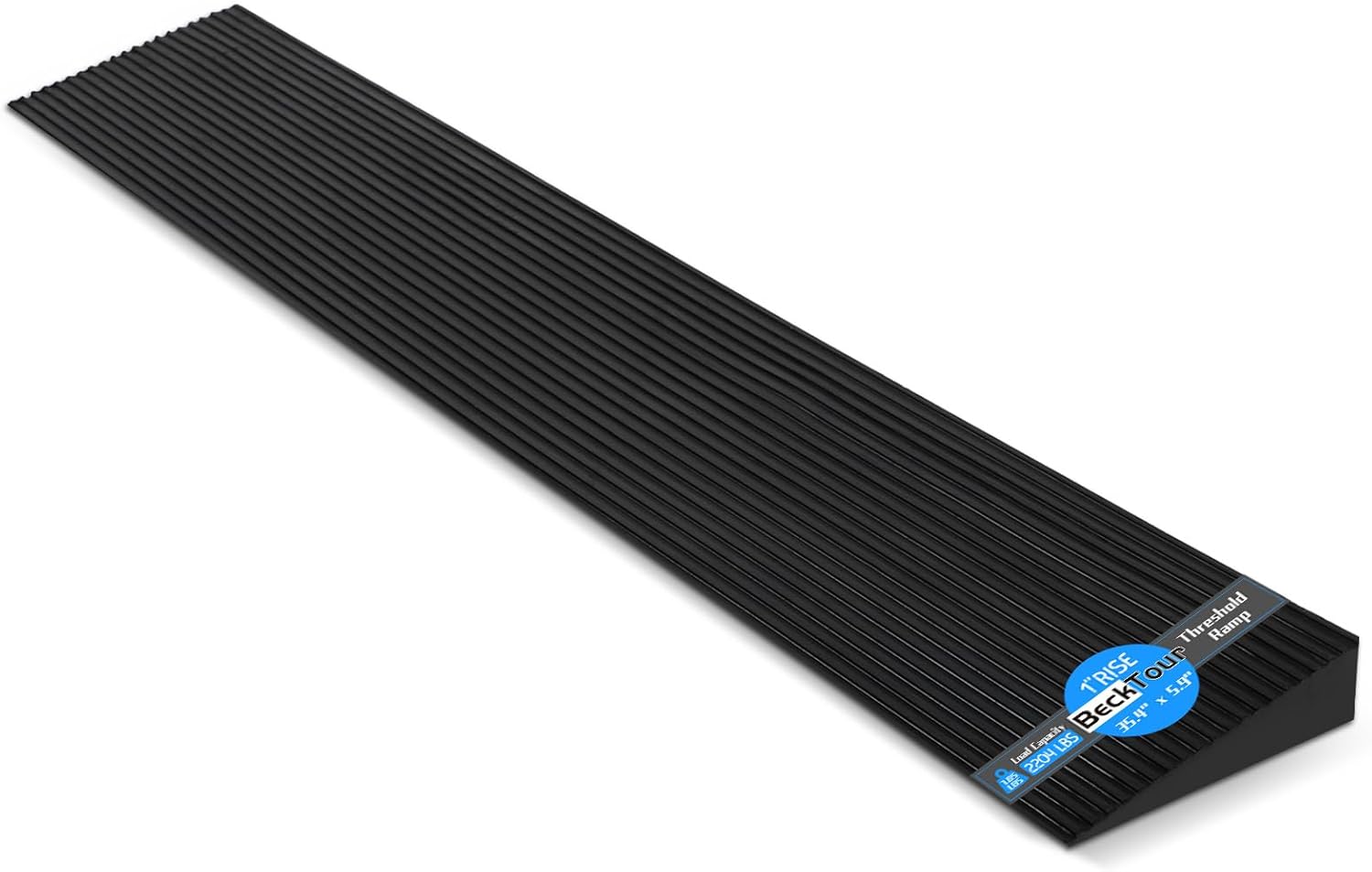 Rubber Threshold Ramp for Doorways, Non-Slip Curb Ramp, 2204 lb Capacity

