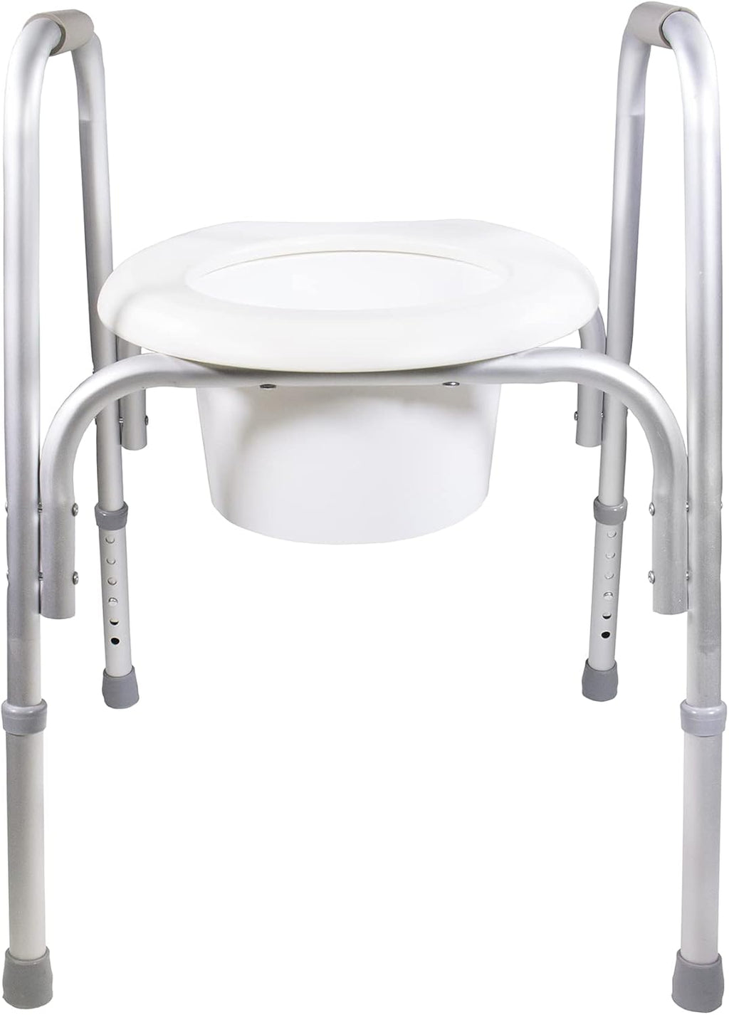PCP Raised Toilet Seat with Safety Frame, Pre-Assembled Tool-Free, Adjustable Height

