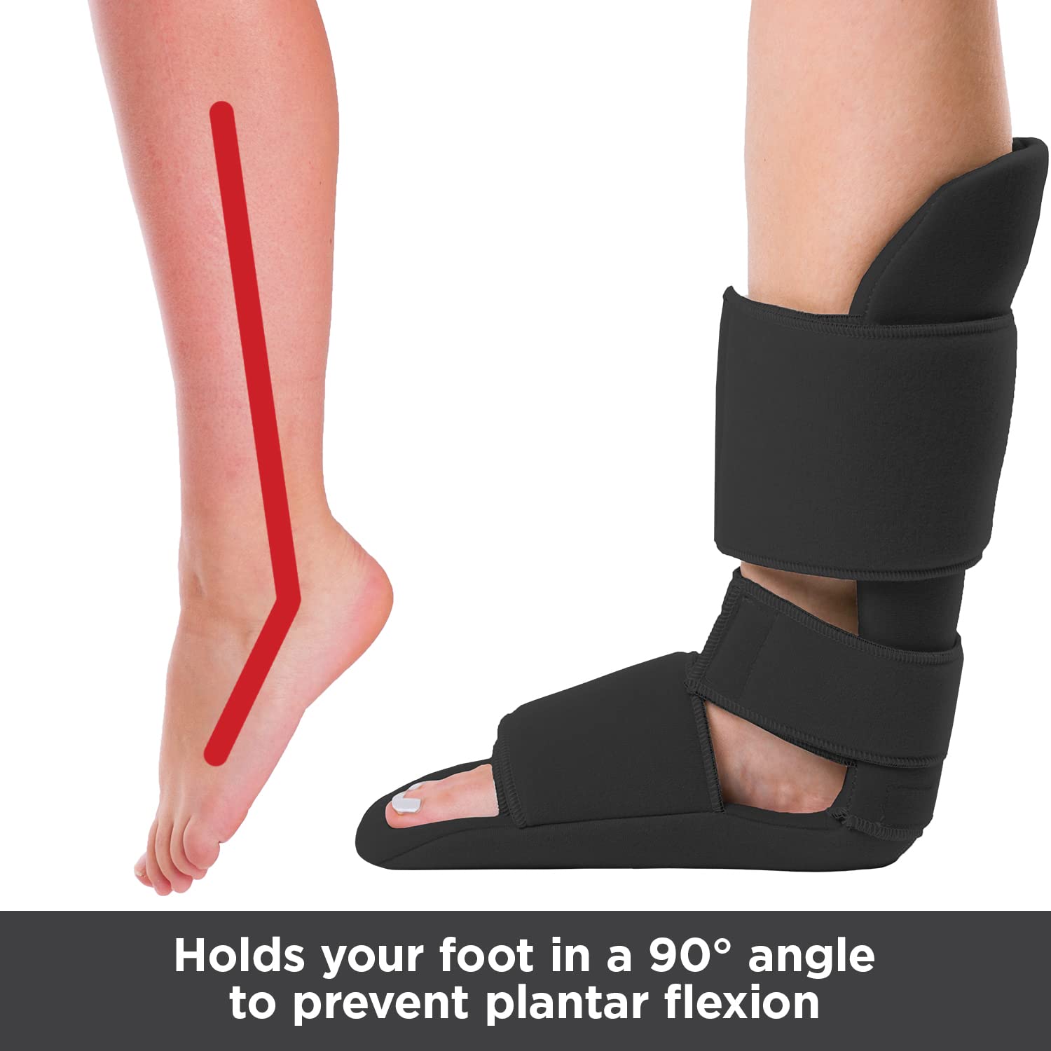 BraceAbility 90 Degree Plantar Fasciitis Night Splint Boot for Foot and Ankle

