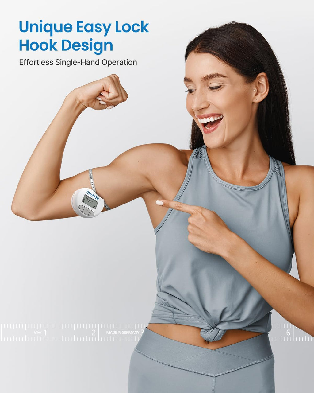 RENPHO Smart Body Measuring Tape with Bluetooth App, Retractable LCD


