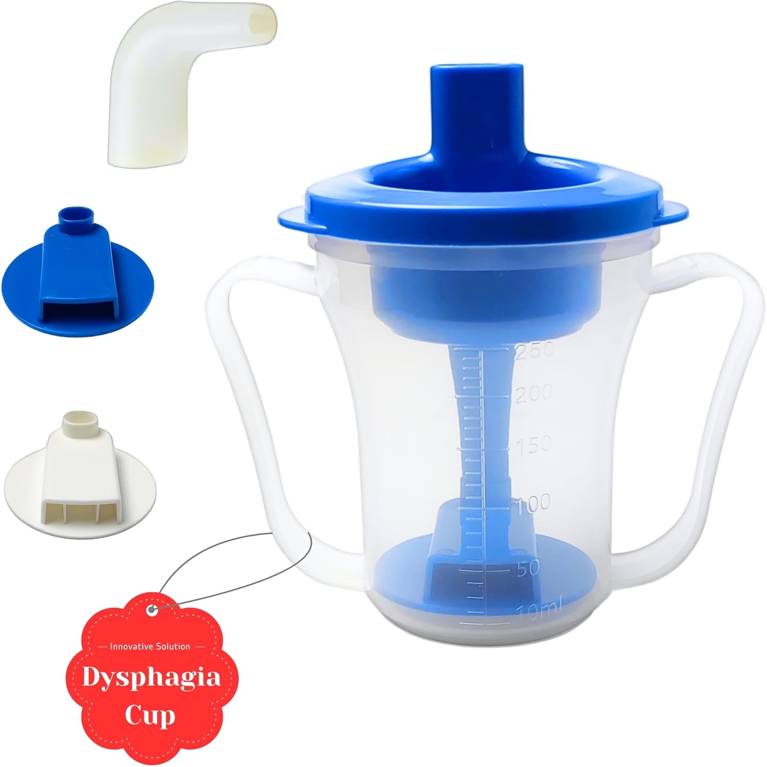 Dysphagia Slow Flow Sip Cup for Adults with 5cc/10cc Control, Spill-Proof

