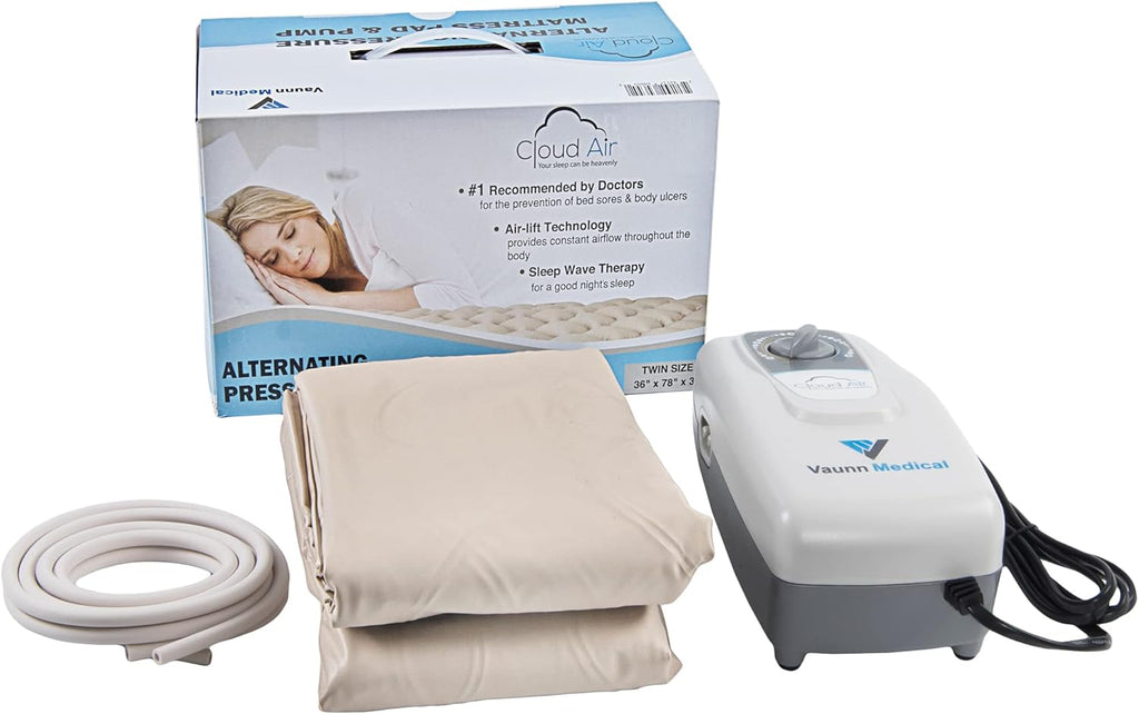 Vaunn Medical Cloud Air alternating pressure mattress topper with pump

