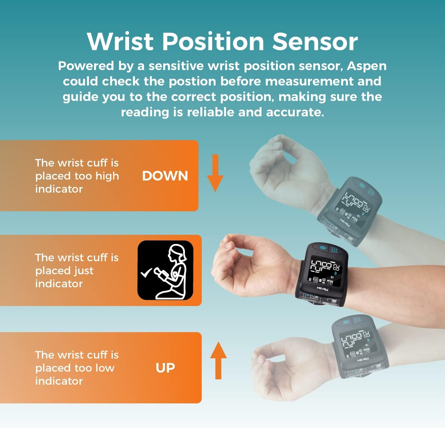 Meraw Wrist Blood Pressure Monitor for Adults, Bluetooth Irregular Heartbeat

