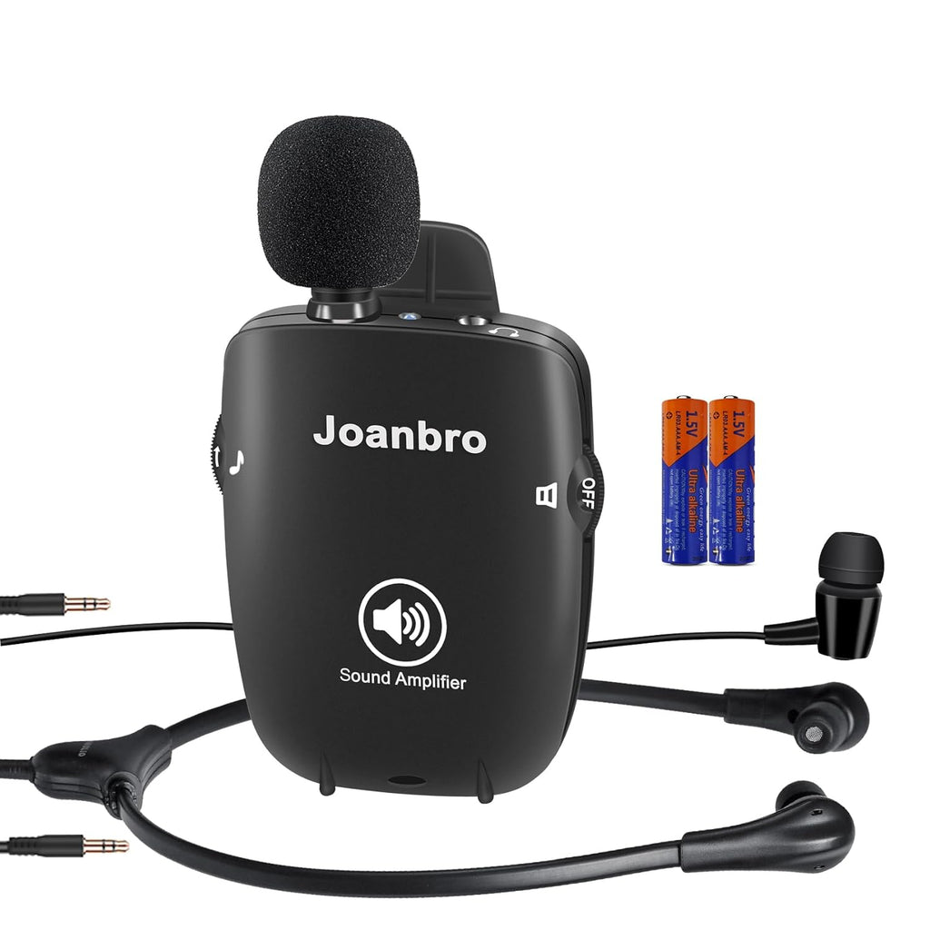 Joanbro Personal Sound Amplifier for Seniors, Pocket Voice Enhancer with Headphones

