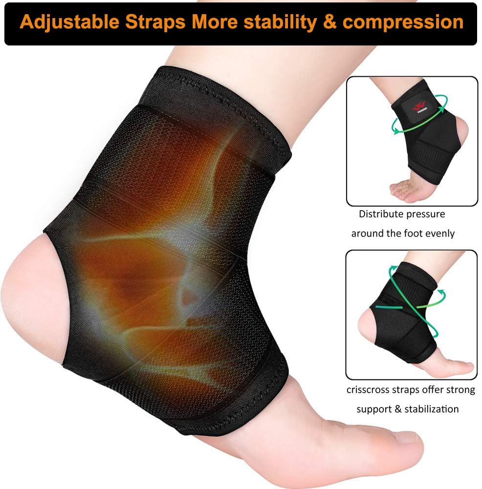 Vinaco Ankle Brace 360° Stabilizing Adjustable Neoprene Ankle Support Wrap

