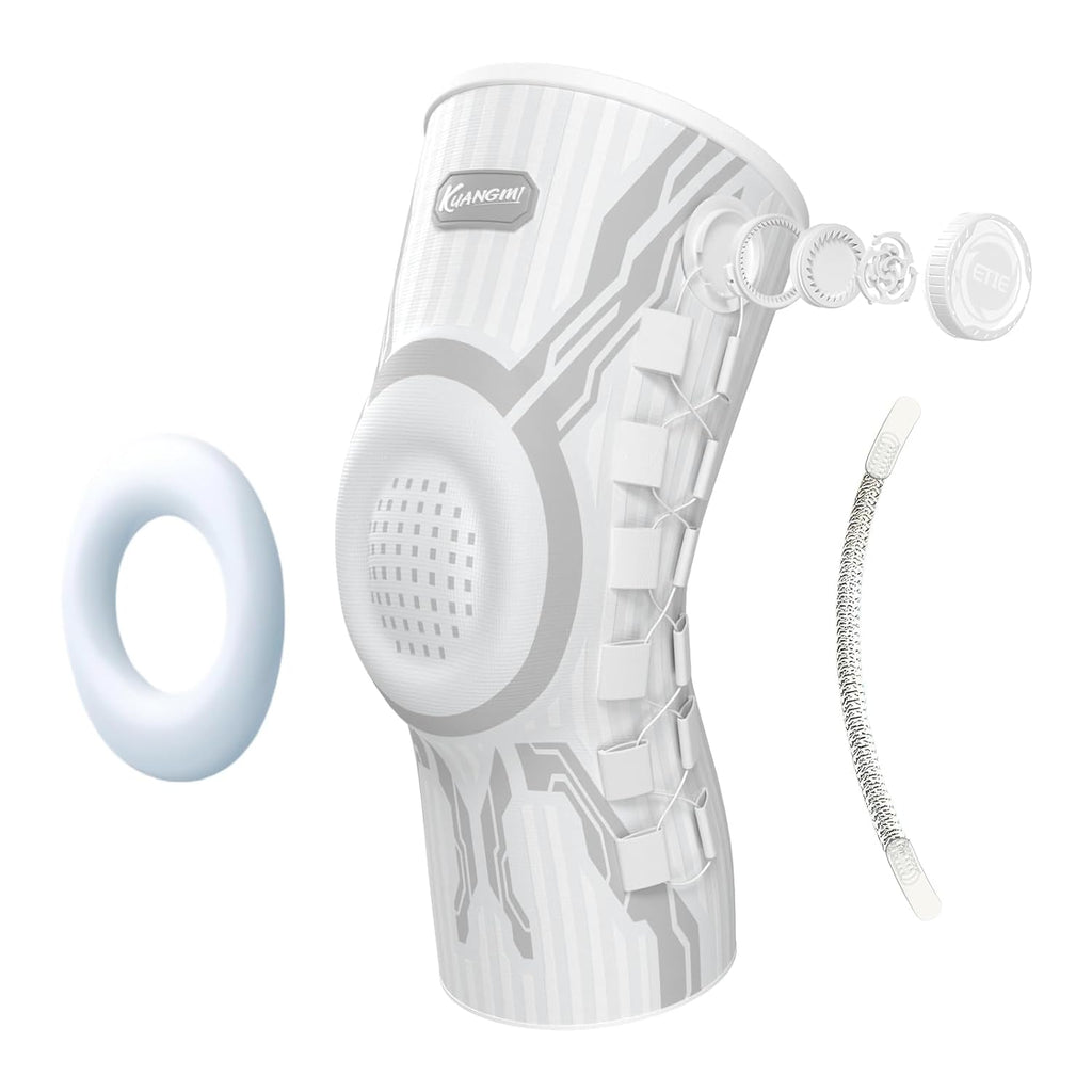Kuangmi Adjustable Dial Knee Brace with Patella Gel Pad and Side Stabilizers

