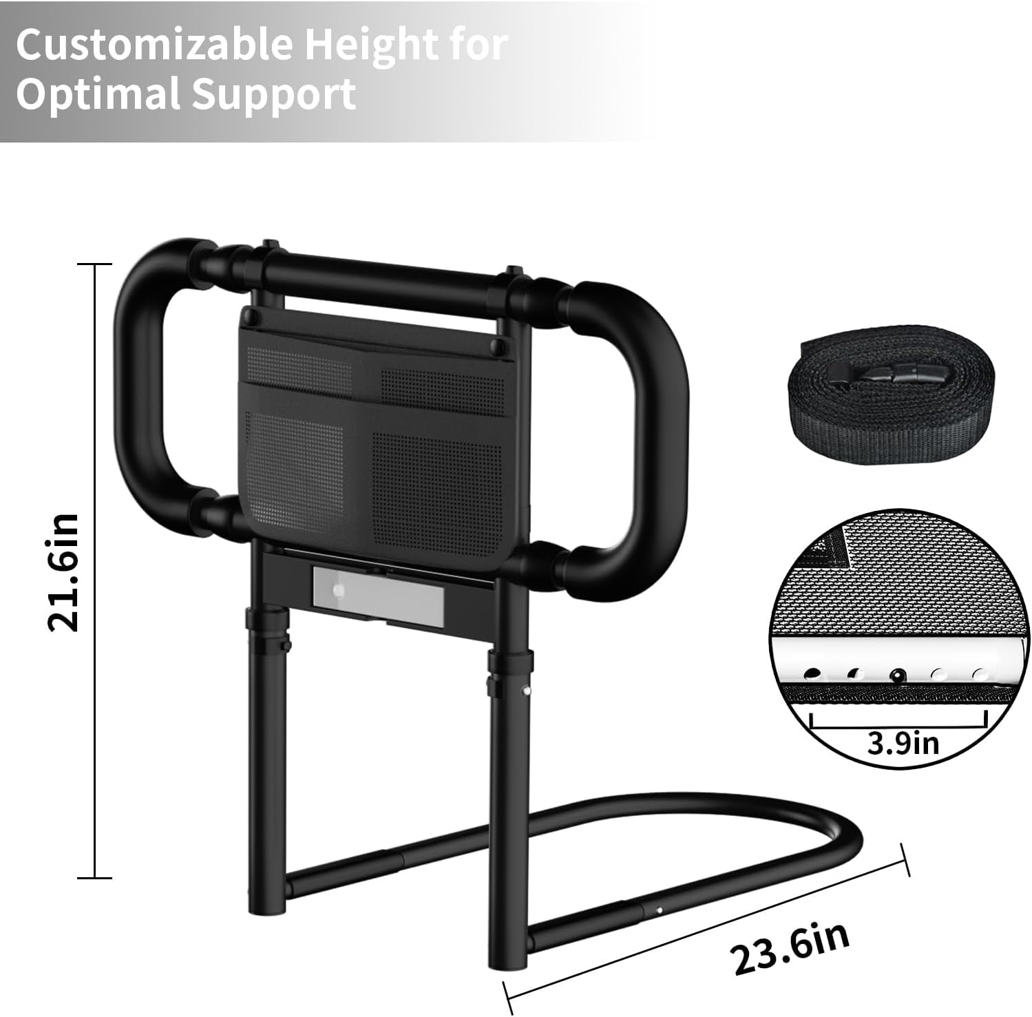 LIUQIBAX Bed Rails for Elderly Adults Safety Grab Bars Motion Sensor Light, 300 lb

