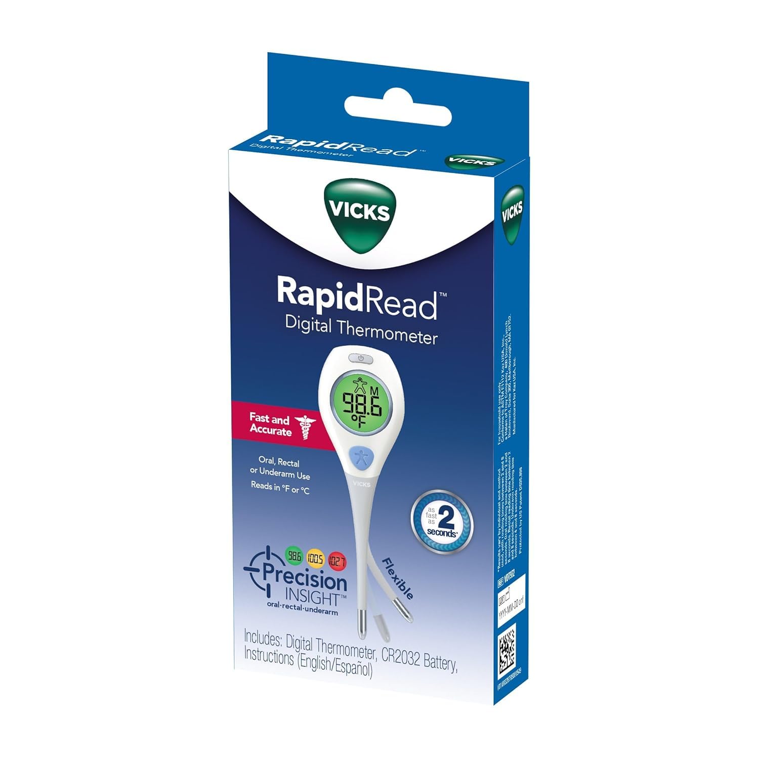 Vicks RapidRead digital body temperature reader, 2-second fever readings

