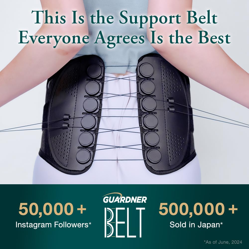 GUARDNER Lumbar Support Back Brace with Adjustable Belt, Breathable Posture Support

