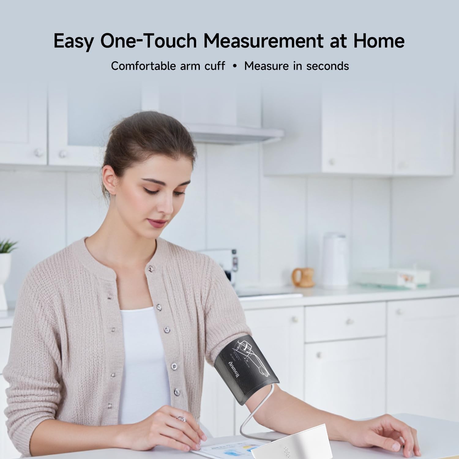 Yuwell Automatic Upper Arm Blood Pressure Monitor with Large Adjustable Cuff and 199 Memory


