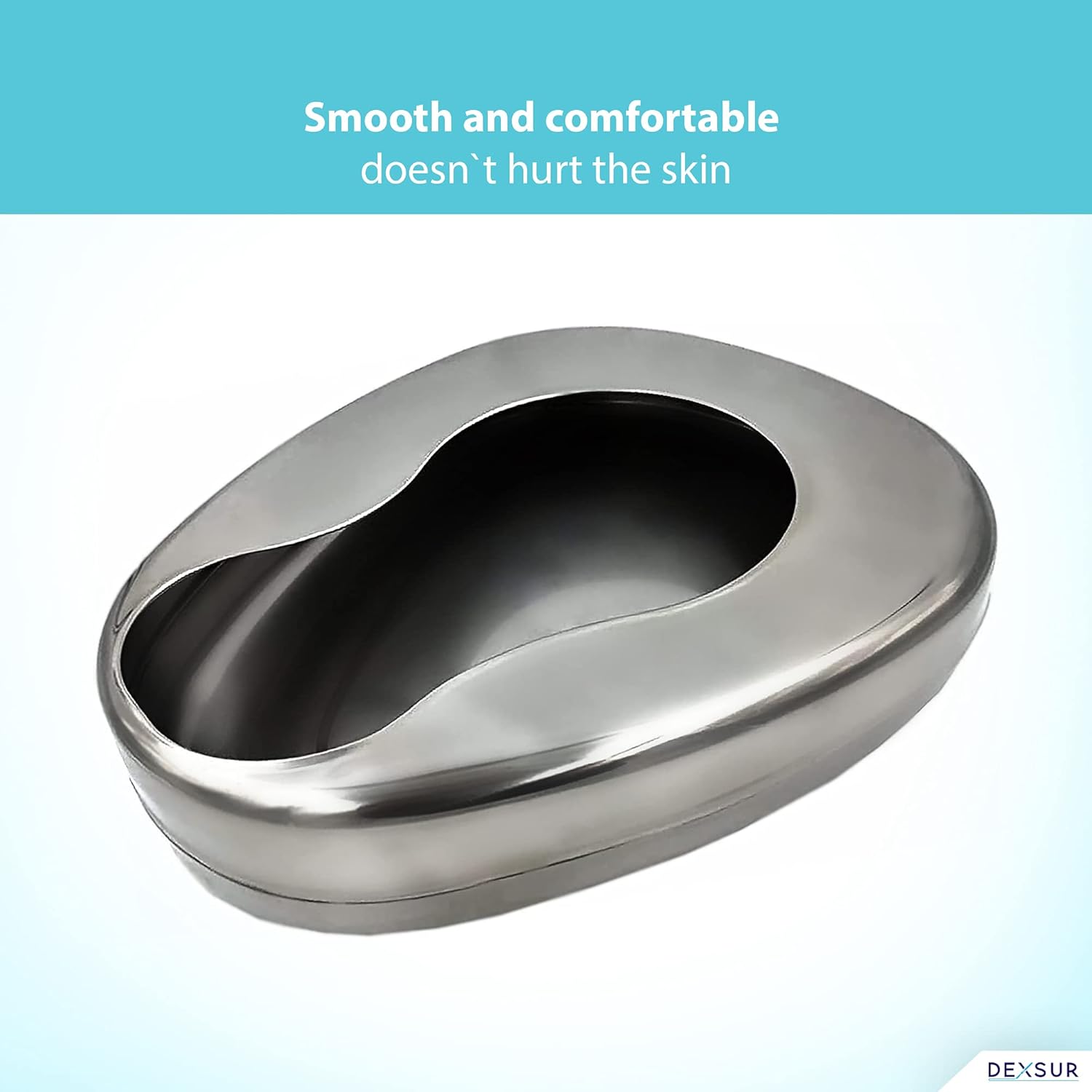 DEXSUR Autoclavable Stainless Steel Bedpan for Adults, Heavy Duty Medical Bed Pan

