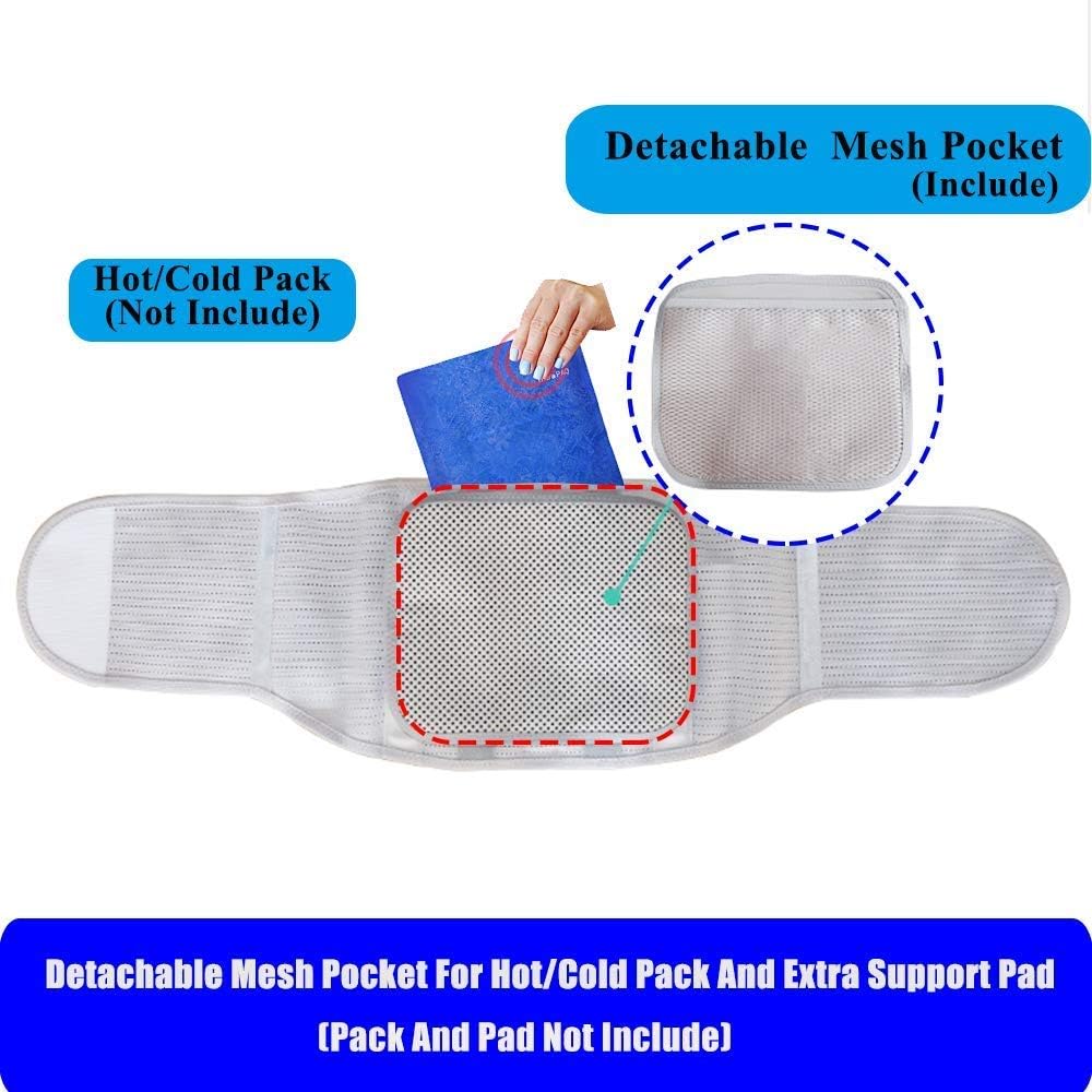 Lower Back Brace Compression Lumbar Support Belt for Men and Women, Adjustable


