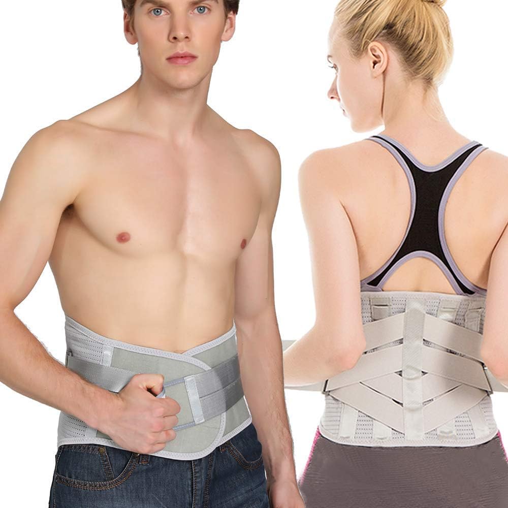 Lower Back Brace Compression Lumbar Support Belt for Men and Women, Adjustable

