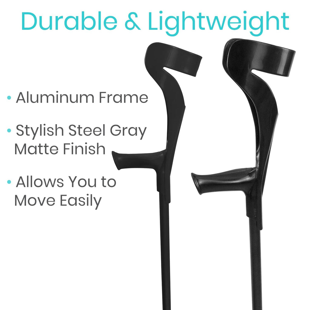 Vive Forearm Crutches Pair Adjustable Lightweight Ergonomic Arm Crutches

