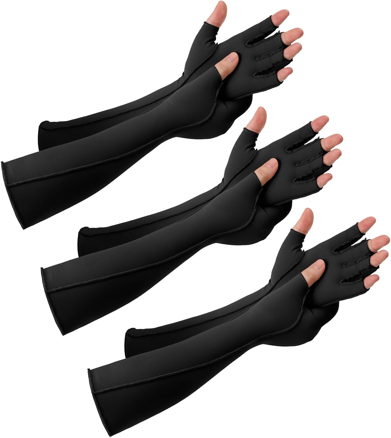 Janmercy 3 Pairs Arthritis Compression Gloves for Women and Men Carpal Tunnel Relief

