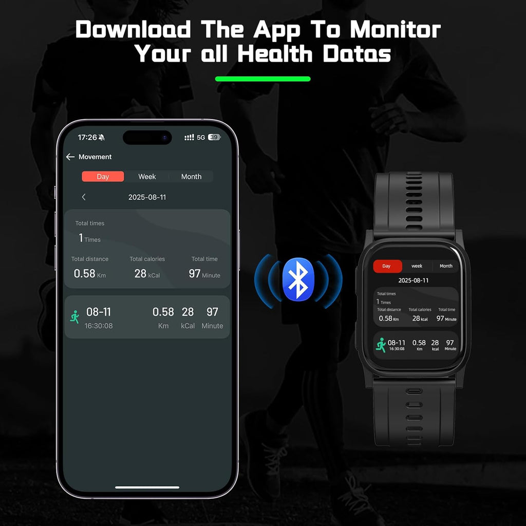 Blood Pressure Monitor Smart Watch with FDA 510(k) Clearance, Heart Rate & SpO2

