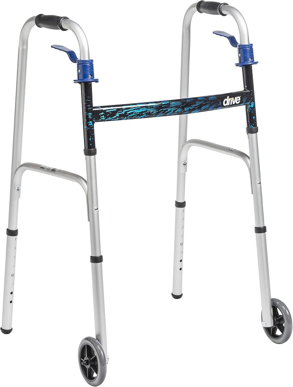 Drive Medical Trigger Release Folding Walker, Lightweight Brushed Steel with Easy Trigger

