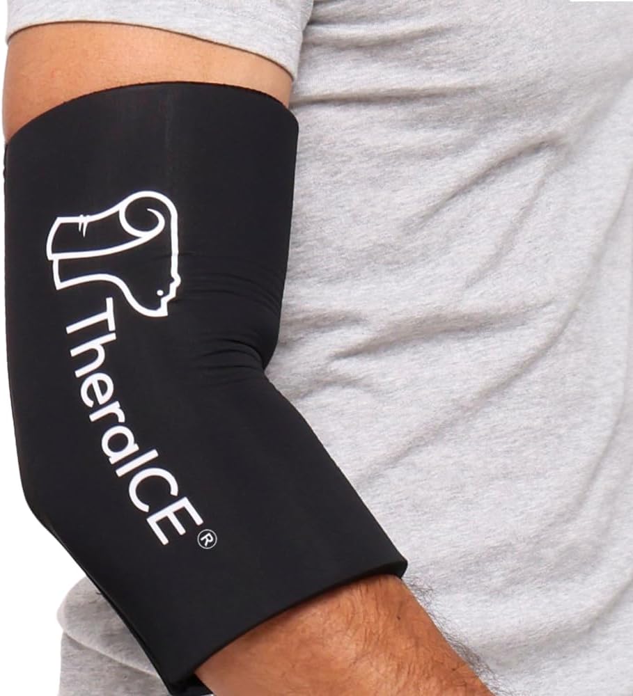 TheraICE Elbow Ice Pack Compression Sleeve Reusable Gel Cold Pack Wrap

