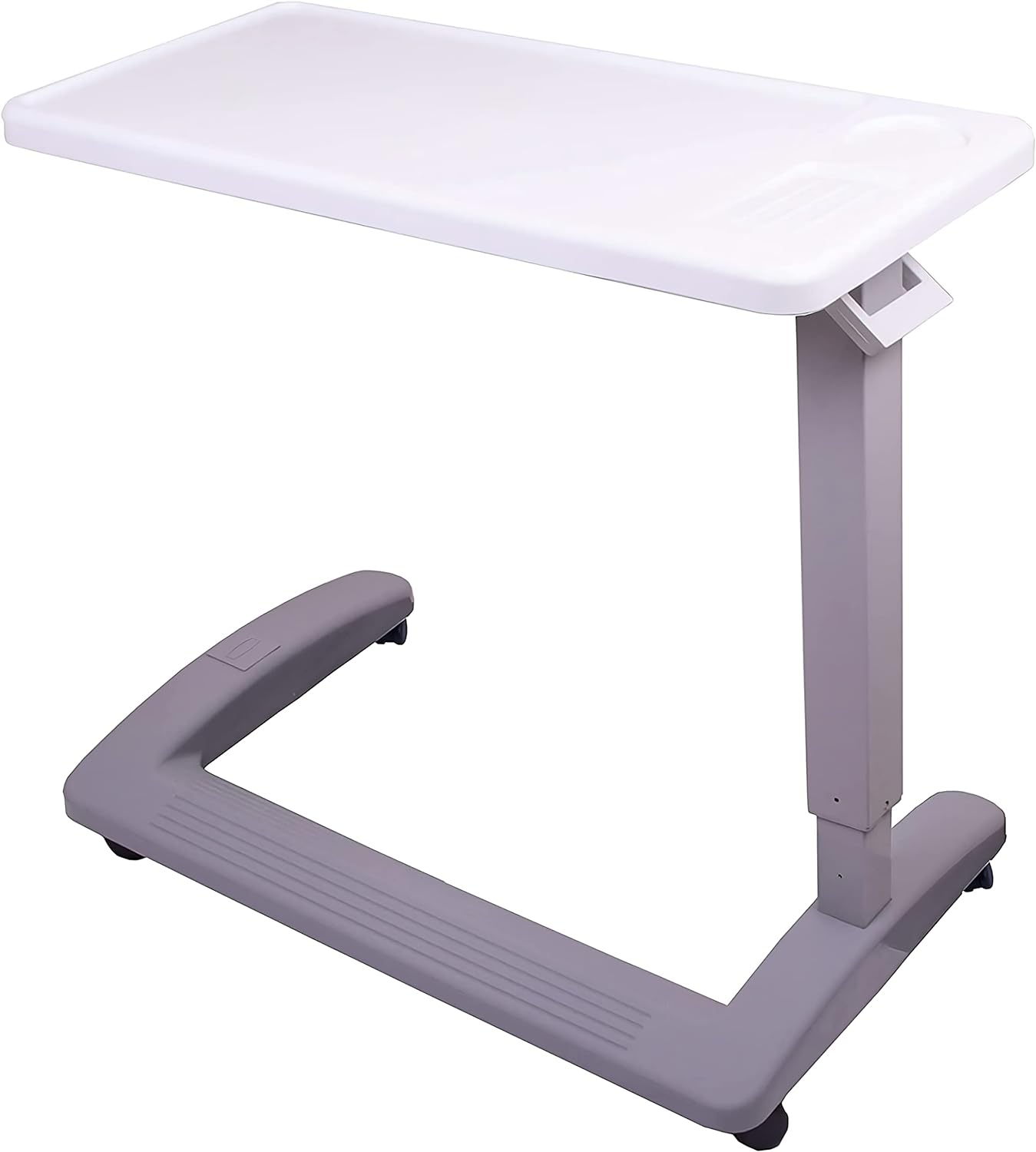 Carex Rolling Overbed Table with Wheels, Adjustable Height Bedside Desk Tray

