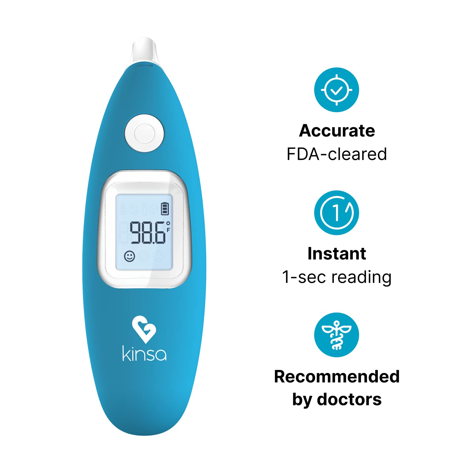 Kinsa Infrared Smart Thermometer with App Guidance for Adults, Kids and Babies

