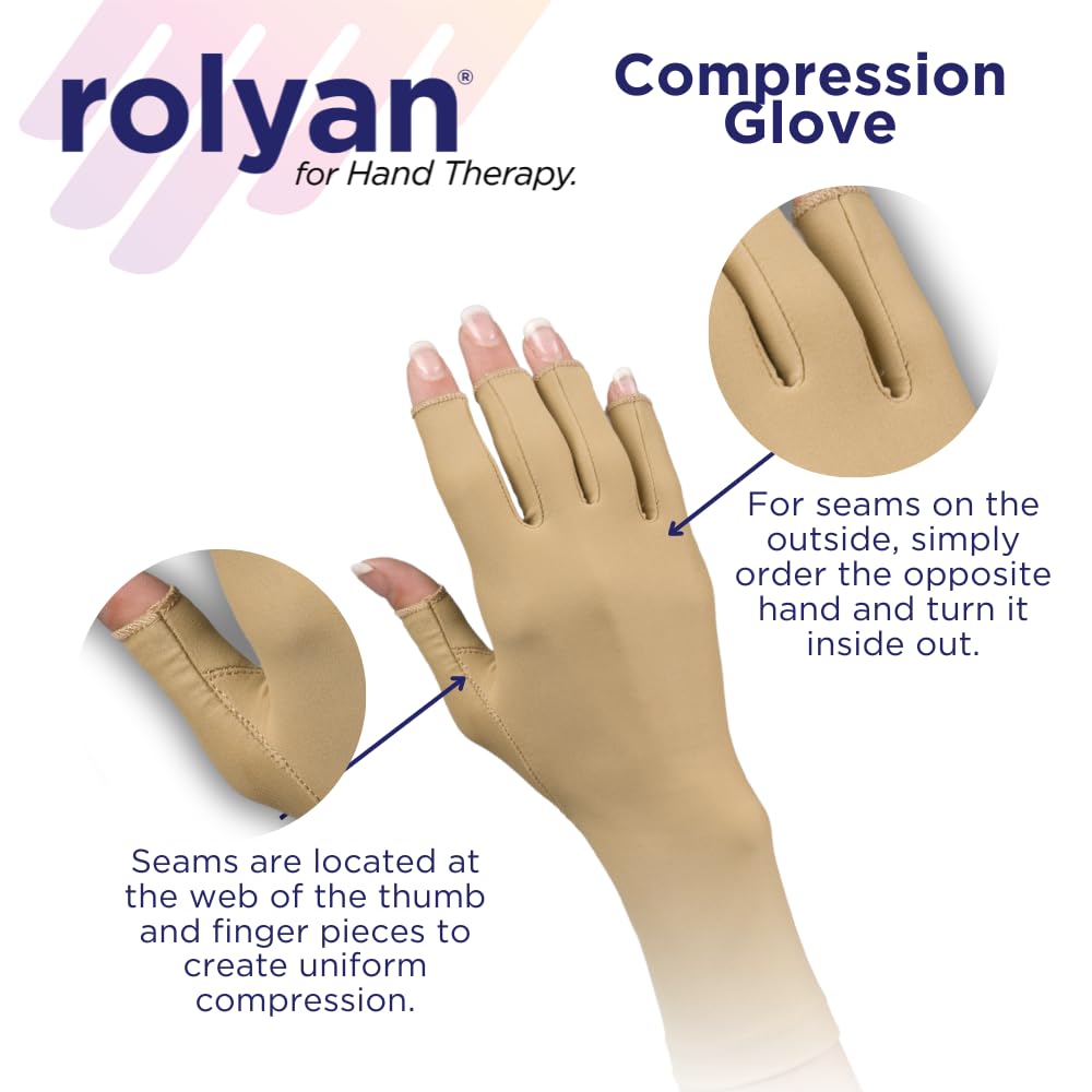 Rolyan Compression Glove for Arthritis, Carpal Tunnel Relief, Swelling Support

