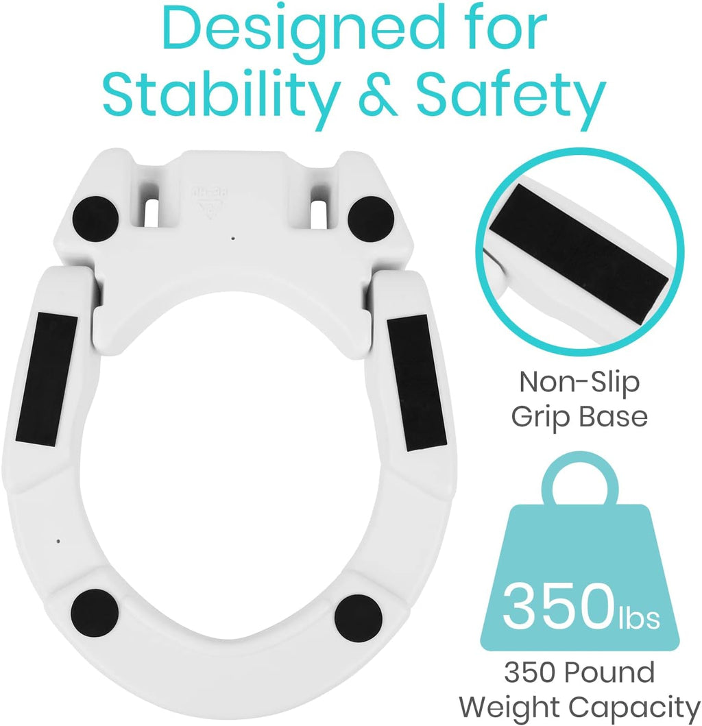 Vive Raised Toilet Seat Riser and Extender, Elevated Toilet Seat Booster for Adults

