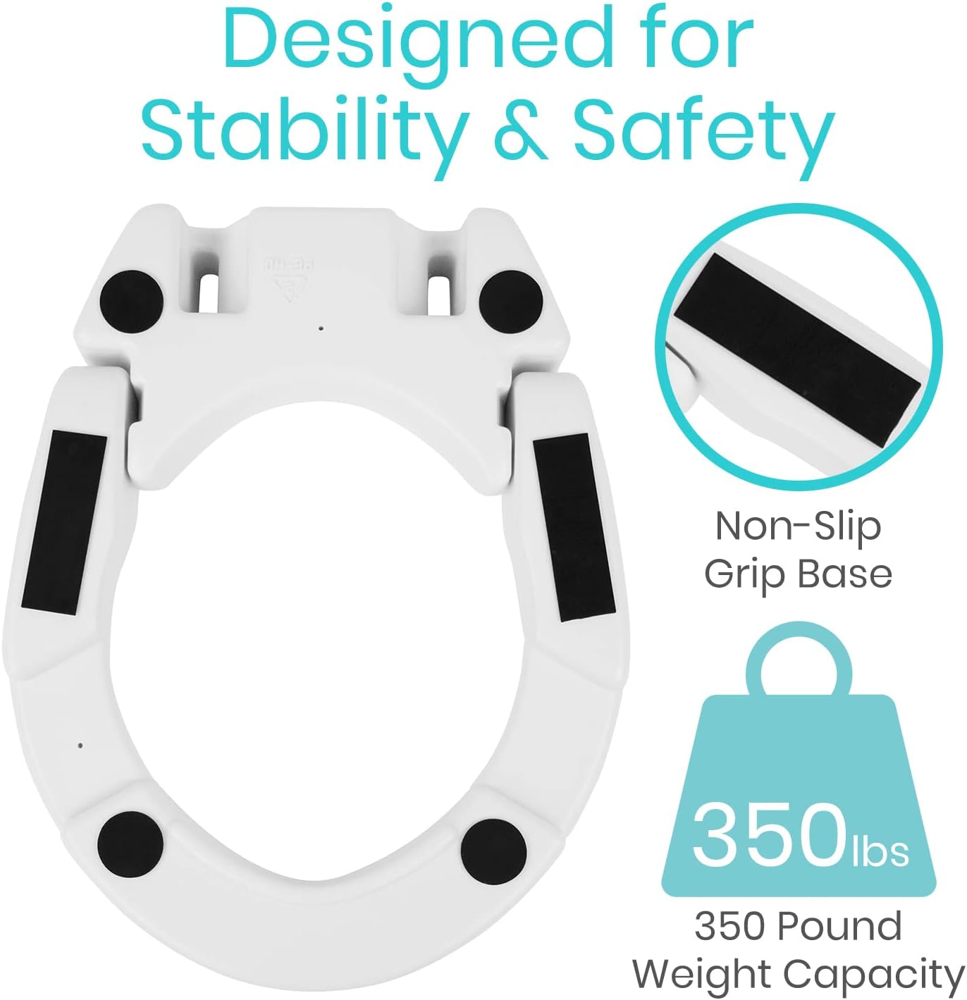 Vive Raised Toilet Seat Riser and Extender, Elevated Toilet Seat Booster for Adults

