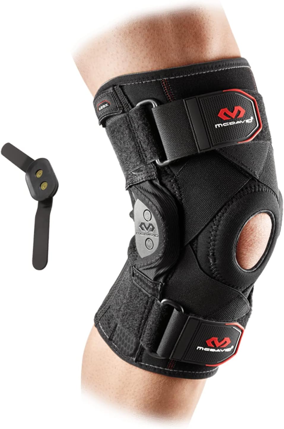 McDavid Hinged Knee Brace with Side Stabilizers, Compression Sleeve and Straps

