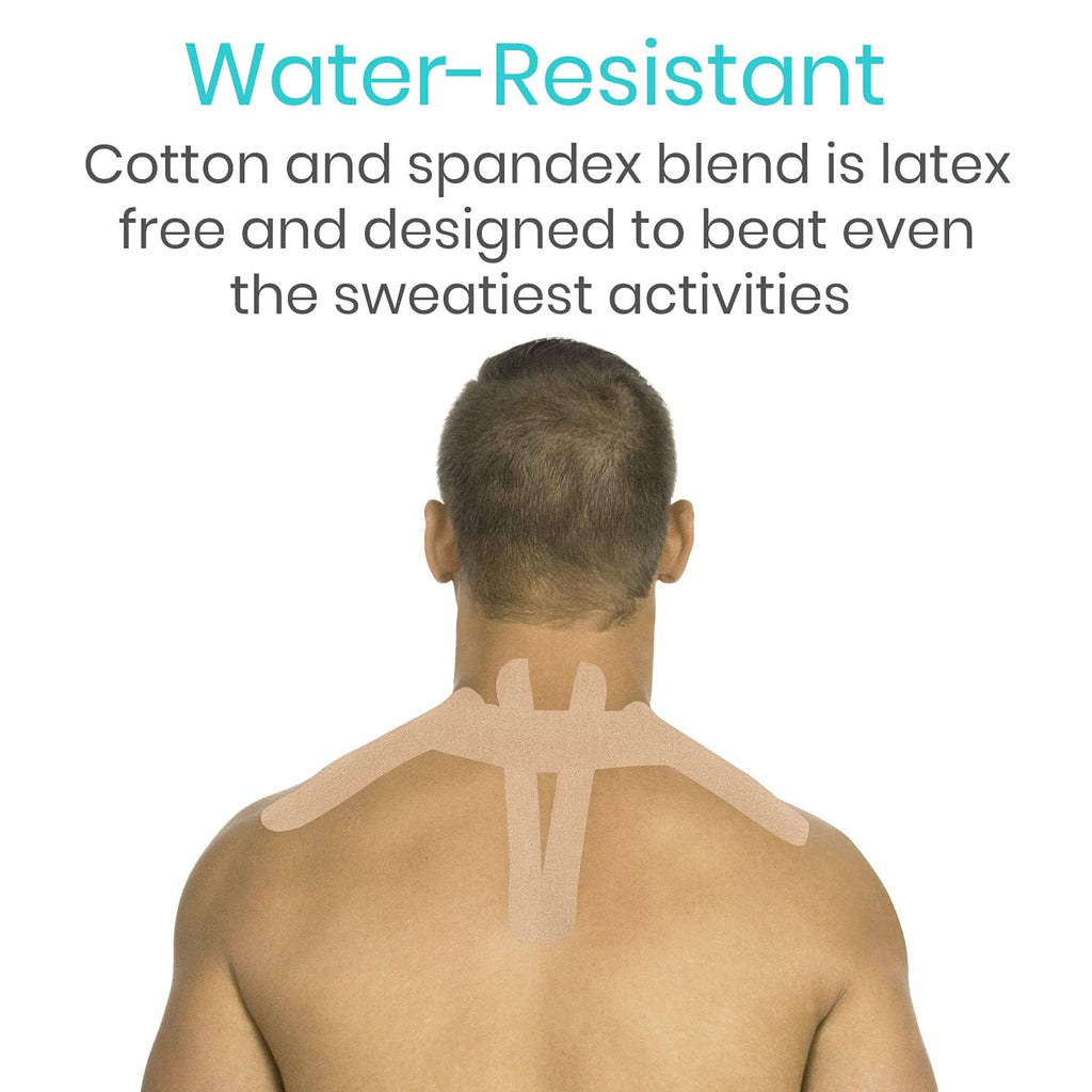 Vive Kinesiology Tape Roll, Water-Resistant Therapeutic Muscle Support

