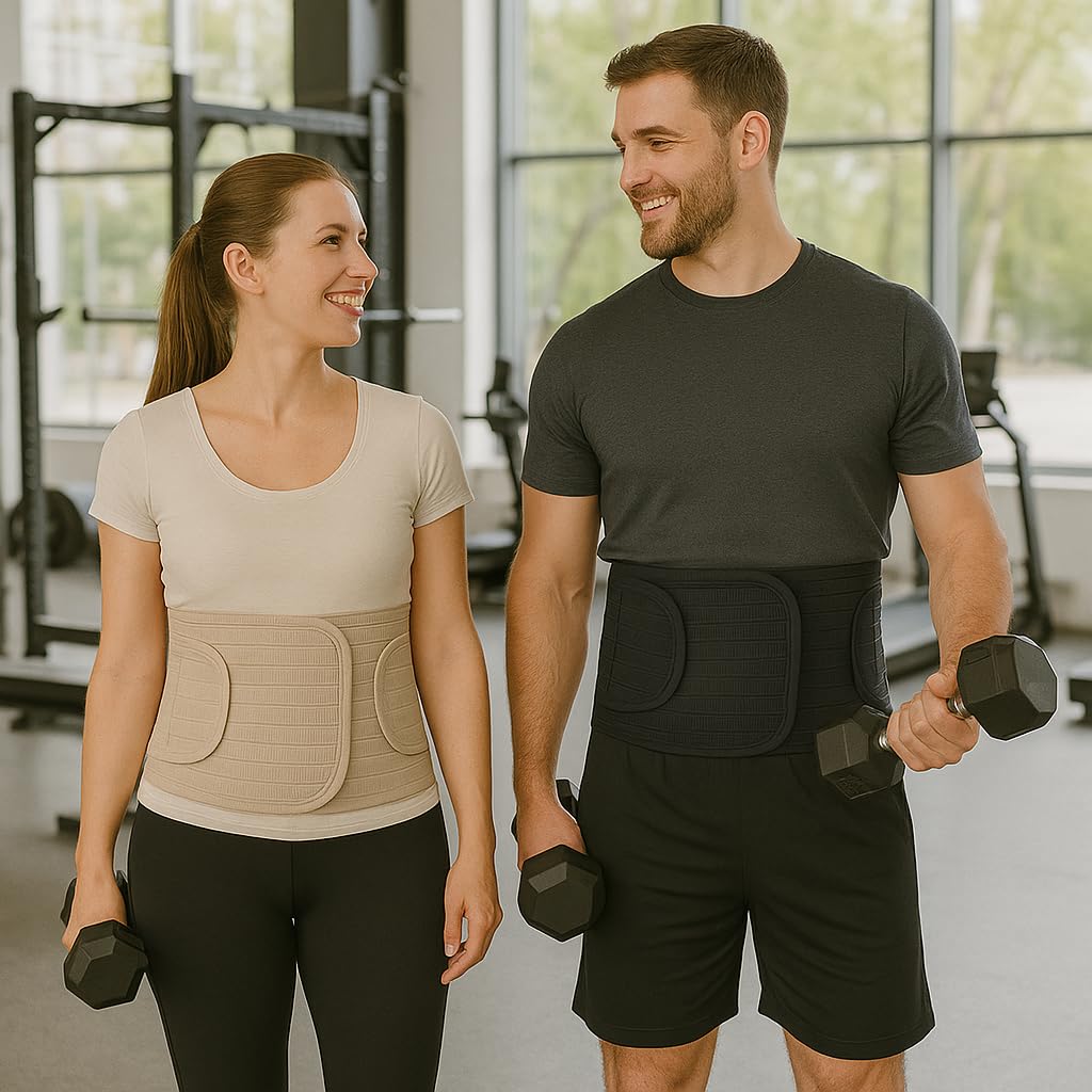 ORTONYX Ergonomic Abdominal Binder Waist & Lower Back Support Belt, Breathable

