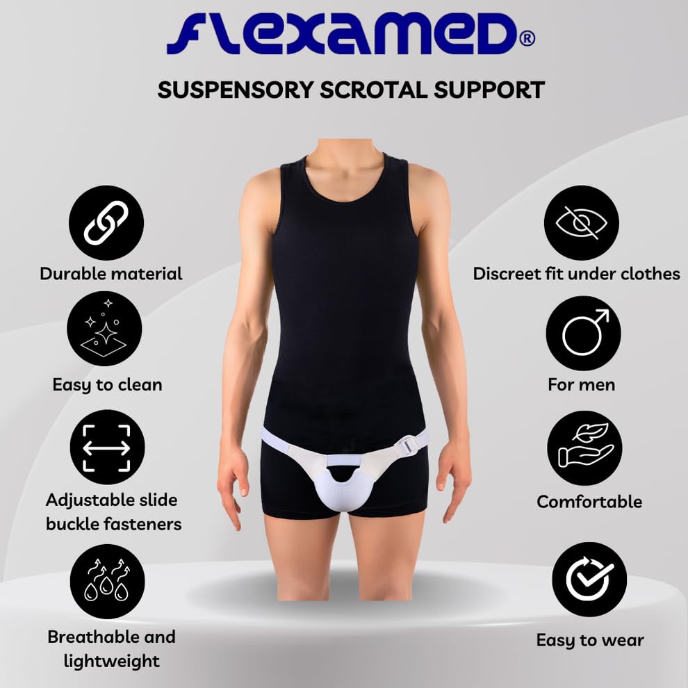 FlexaMed Suspensory Scrotal Support for Hydrocele and Varicocele

